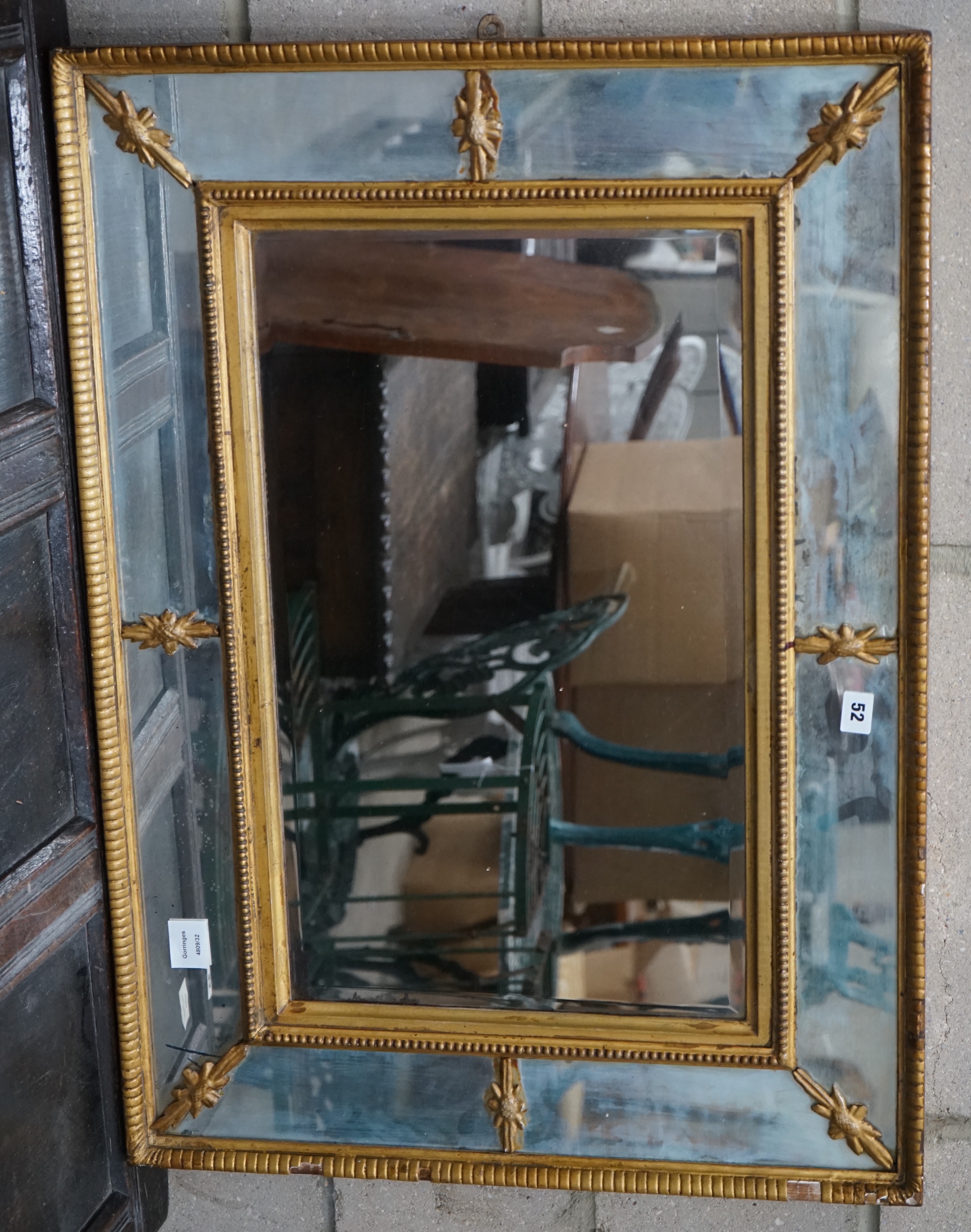 A 19th century gilt marginal plate rectangular wall mirror, width 89cm height 64cm